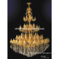 Large gold crystal chandelier candle light for hotel guest room decoration